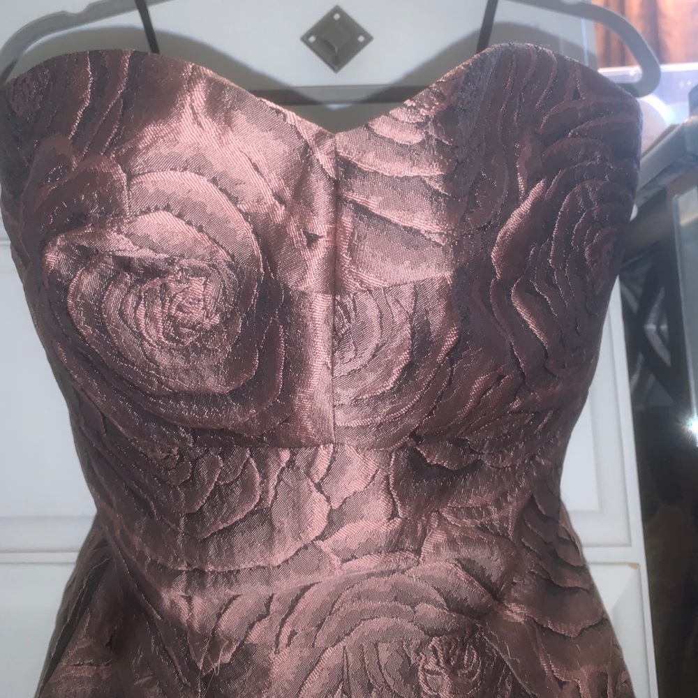 Anthropologie jacquard rose tulip dress